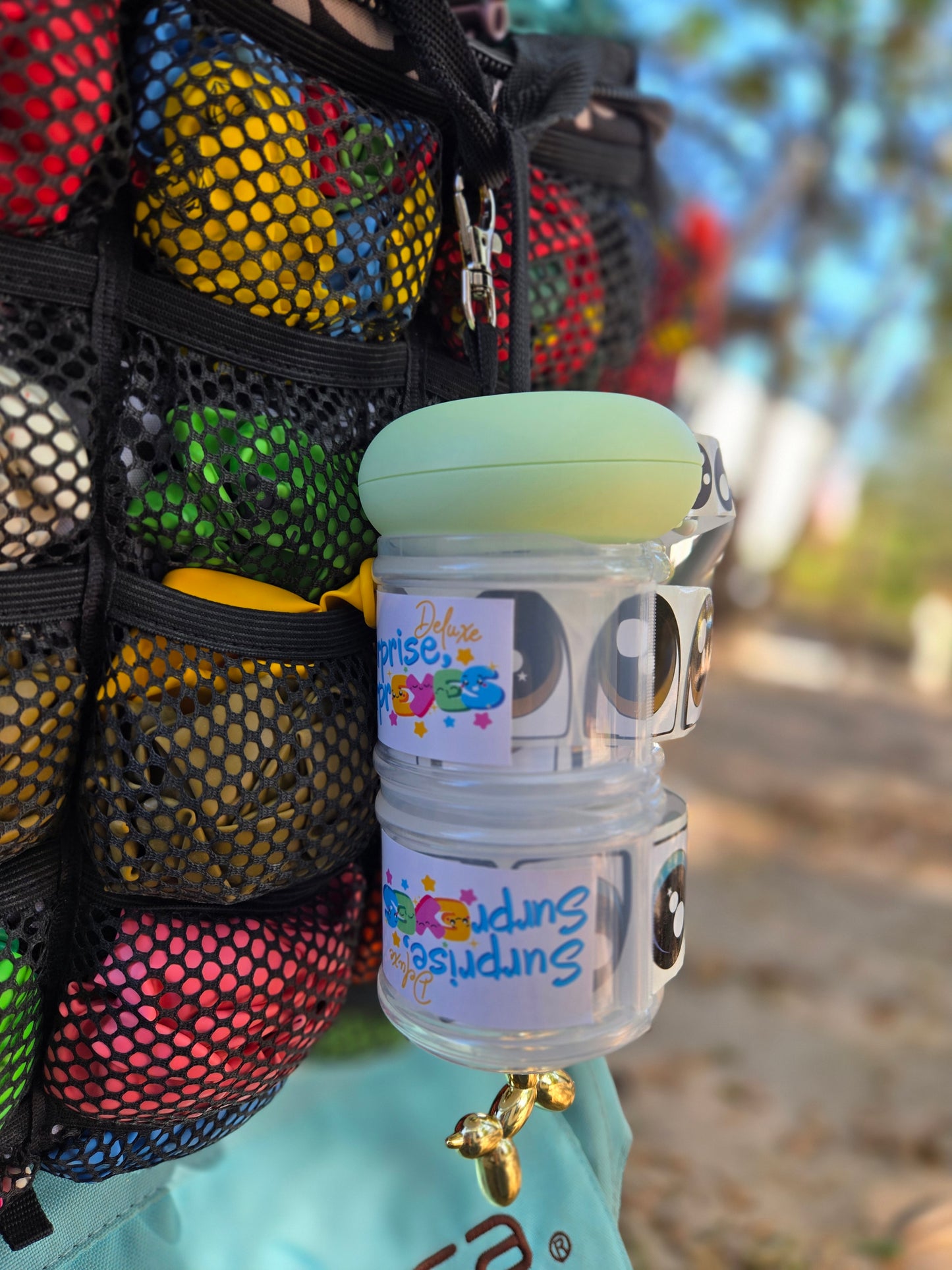 Balloon dog sticker dispenser holder